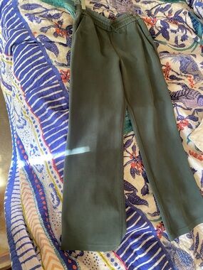 Lululemon Olive Green Wide-Leg Sweatpants